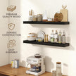 36 Inch Floating Shelves | 6.5 Inch Deep Black Floating Shelves Set of 2 | 36