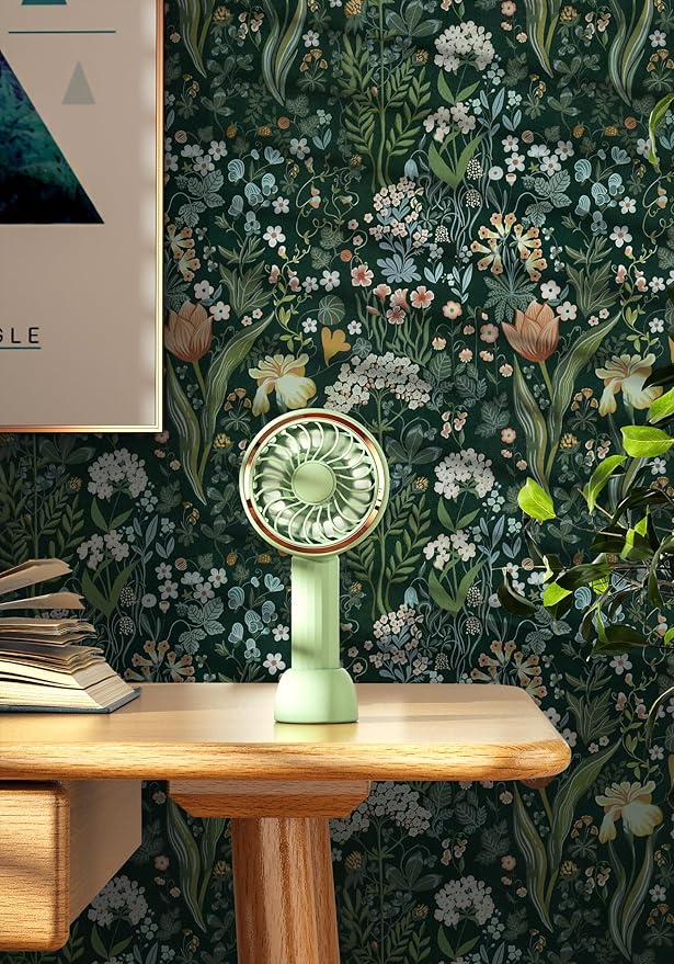 Peel and Stick Wallpaper Vintage Wall Paper Green Floral Contact Paper Removable Wallpaper 17.3