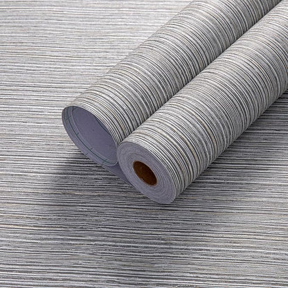 Haimin Grasscloth Wallpaper Textured 24in X 393in Fabric Contact Paper Brown Wall Paper Textured Linen Wallpaper Peel and Stick Self-Adhesive Thick Vinyl Embossed Film Wallpaper (Gray Brown)