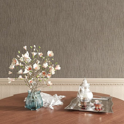 CRE8TIVE 24"x354" Large Size Tan Grasscloth Wallpaper Textured Wallpaper Stick and Peel Grasscloth Contact Paper Removable Self Adhesive Linen Fabric Brown Wallpaper for Bathroom Kitchen Home Decor