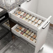 AMBIRD Bamboo Spice Drawer Organizer with Non-slip Mat,4 Tier - 2 Set Jar Spice Rack Tray From 12''to 24'',Hold up 48 Jars Seasoning Organizer for Kitchen,Cabinet,Drawers,Countertop