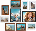 Vittanly 10 Pack Picture Frames, Picture Frames Collage Wall Decor with Two 8x10, Four 5x7 and Four 4x6 Photo Frames, Gallery Wall Frame Set for Wall or Tabletop Display, Black, Walnut Brown and White