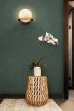 Guvana Grasscloth Peel and Stick Wallpaper Green/Gold Textured Contact Paper Vintage Removable Self Adhesive Wall Paper Thicken Fabric Faux Linen Wallpaper for Bathroom Living Room Decor 78.7inx15.7in