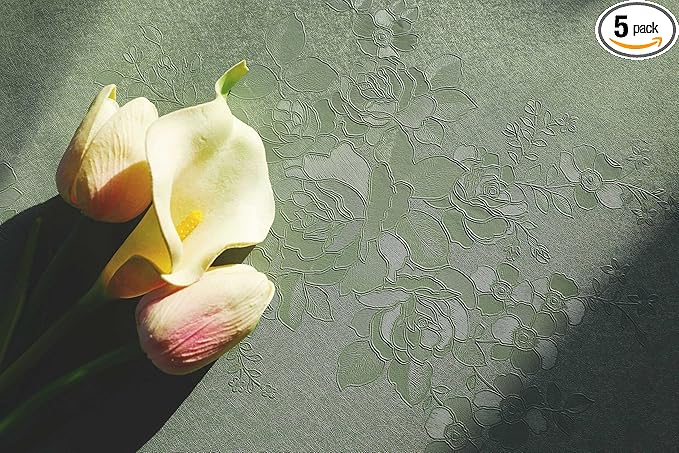 Dimoon 236"x17.7" Leaf Green Flower Thicken Advanced Texture Wallpaper Peel and Stick Green Leaf Floral Wallpaper Waterproof Contact Paper Grey Self Adhesive Wall Paper Removable Vinyl Roll
