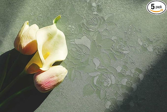 Dimoon 236"x17.7" Leaf Green Flower Thicken Advanced Texture Wallpaper Peel and Stick Green Leaf Floral Wallpaper Waterproof Contact Paper Grey Self Adhesive Wall Paper Removable Vinyl Roll