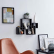 Danya B. Decorative Wall Mount Floating Intersecting Cube Accent Wall Shelf (Black)