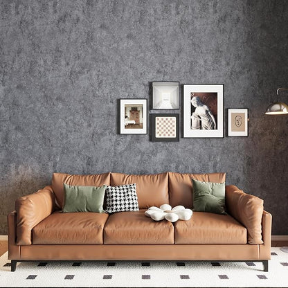31"×354" Big Roll Large Size Dark Blue Grey Concrete Wallpaper Peel and Stick Wide Thick Glossy Adhesive Gray Concrete Cement Contact Paper Vinyl Wall Sticker for Bedroom Living Room Gym Walls