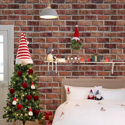Rugreat Red Brick Peel and Stick Wallpaper Faux Brick Contact Paper for Cabinets Self Adhesive Removable Wallpaper for Backsplash Waterproof Textured Contact Paper for Fireplace Vinyl 17.3inW 591inL
