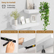 Fun Memories Floating Shelves Bathroom for Wall Mounted Shelves, 20 Inch Wood Shelf Set of 2, Home Storage & Display Decor, White