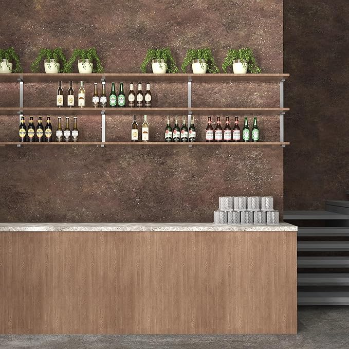 TOTIO Retro Brick Red Concrete Wallpaper Peel and Stick Brown Granite Contact Paper Industrial Style Wall Paper 16x197inch Bubble-Free Design Matte Thicken Waterproof Self-Adhesive Vinyl Wall Stickers