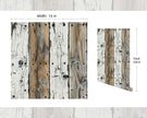 FLFK Wood Wallpaper Peel and Stick Gray-White and Brown Shiplap Wall Paper for Living Room Bedroom Kitchen Office Apartment Decor 16in x 128in
