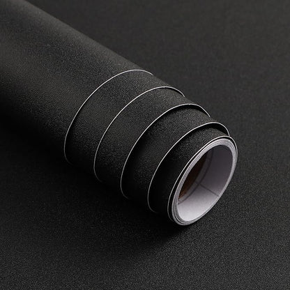 15.7" x 591" Black Wallpaper Black Contact Paper Waterproof Peel and Stick Self Adhesive Wallpaper Removable Easy to Clean Vinyl Film Decorative for Desk Wallcovering Furniture Countertop
