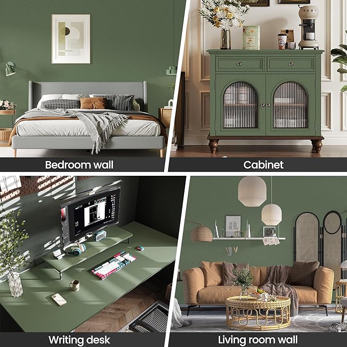 Green Peel and Stick Wallpaper 118.1''x17.7'' Green Contact Paper for Cabinets and Drawers with Tools, Removable Self Adhesive Thicken Wall Paper for Home Wall Decoration and Covering Old Furniture
