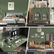 Green Peel and Stick Wallpaper 118.1''x17.7'' Green Contact Paper for Cabinets and Drawers with Tools, Removable Self Adhesive Thicken Wall Paper for Home Wall Decoration and Covering Old Furniture