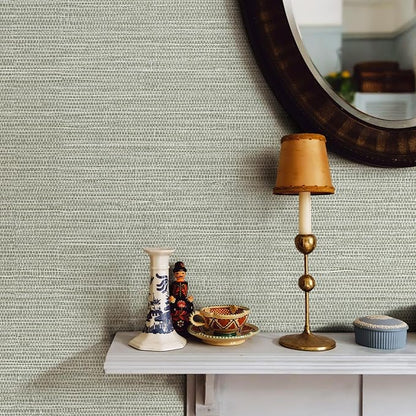JiffDiff Grasscloth Wallpaper Peel and Stick Cream Grassweave Stick on Wallpaper Textured Self Adhesive Wall Paper Contact Paper 1181" x 17.3"
