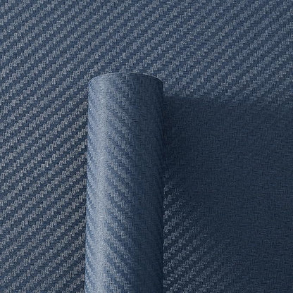 Haimin Fabric Wallpaper Textured Contact Paper (24in X 393in) Navy Blue Grasscloth Wallpaper Peel and Stick Faux Linen Wall Paper Self-Adhesive Vinyl Looks Like Woven Straw