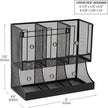 Mind Reader Multipurpose Countertop Organizer, Office Breakrooms, Cup and Condiment Station, Metal Mesh, Black