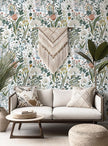Peel and Stick Wallpaper Vintage Wall Paper White Floral Contact Paper Removable Wallpaper 17.3