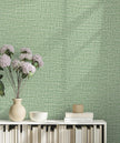Guvana Grasscloth Peel and Stick Wallpaper Green Textured Contact Paper Modern Removable Self Adhesive Wall Paper Thicken Fabric Faux Linen Wallpaper for Bathroom Kitchen Countertop 197inx15.7in