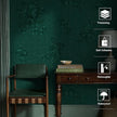 Dimoon 17.7''x393.7''Green Peel and Stick Wallpaper Gothic Floral Wall Paper Contact Paper Closeout Renter Friendly Modern Self Adhesive(393.7''x17.7'', Blackish Green Floral Textured)