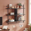 Bestier Kitchen Shelves Wall Mounted Floating Pipe Shelving 3 Tier 41.5