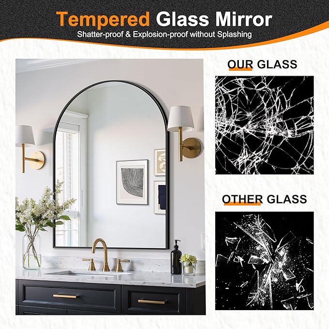Delma Arched Bathroom Mirror, 28