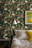 Peel and Stick Wallpaper Boho Wall Paper Removable Green Floral Contact Paper for Bedroom, Bathroom, Kitchen 17.3“ x 236.3”