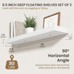 30 Inch Floating Shelves | 6.5 Inch Deep White Floating Shelves Set of 2 | 30