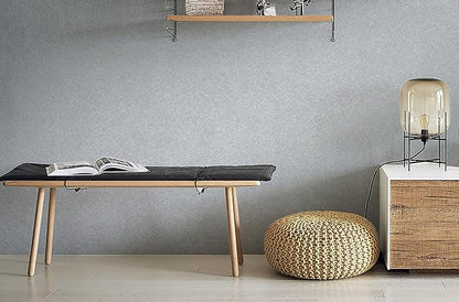 Safiyya 17.3 inch X 393 inch Wallpaper Silver Grey Silk Wallpaper Peel and Stick Textured Wall Paper Silk Removable Solid Color Contact Paper for Walls Vinyl Rolls