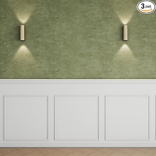 3 Set Accent Wall Molding Kit Premade Wainscoting Panels Wall Molding Peel and Stick Panel White Pre Cut Trim for Walls Picture Frame Molding for Home Decoration(31.5x31.5 Inch)