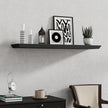Fun Memories Floating Shelves 40 Inch Long, 9.3 Inch Deep Classic Crown Molding Floating Shelves for Wall, Rustic Wooden Shelves for Wall Decor Bathroom, Kitchen, Office, (Black, 1Pack)