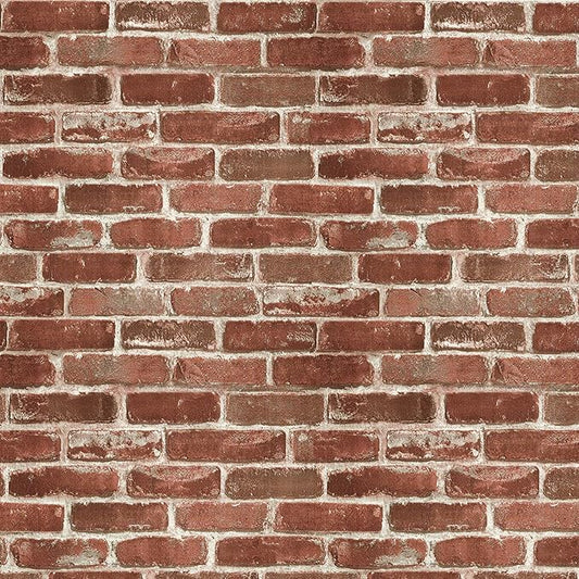 Hopeak Red Brick Wallpaper Self-Adhesive Peel and Stick Wallpaper Waterproof and Removable Good for Home Decoration and Furniture Renovation 17.5 x 394 Inches
