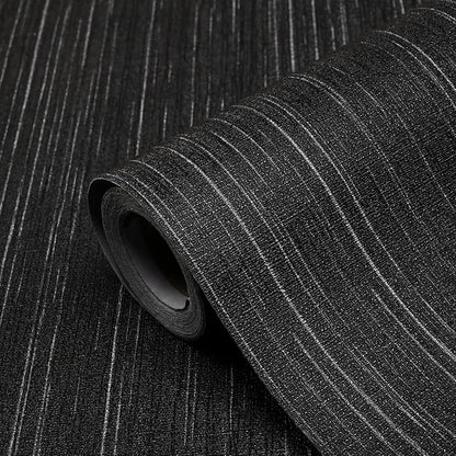 Black Grasscloth Peel and Stick Wallpaper Texture Contact Paper 15.7" X 120" Self-Adhesive Linen Removable Wallpaper Cabinets Counter Top Liners