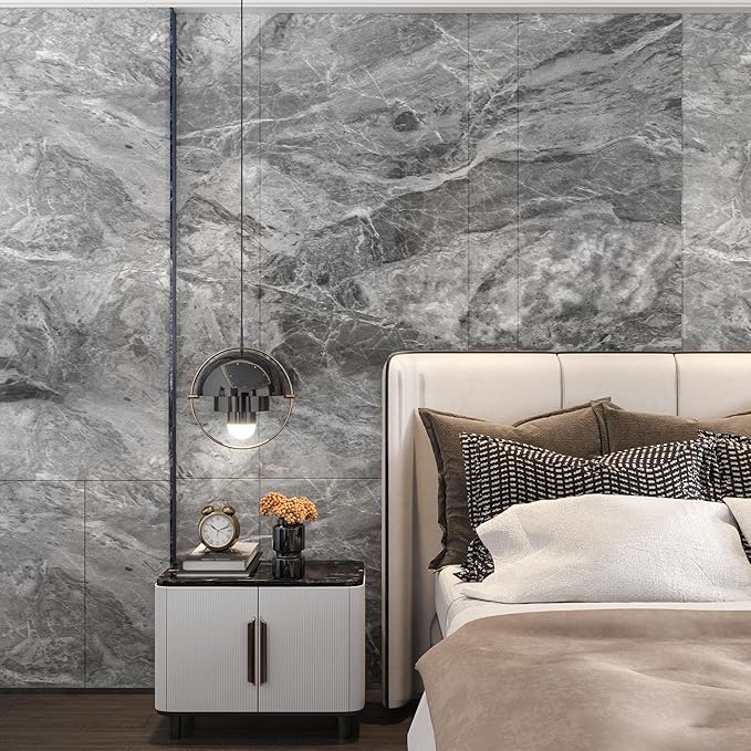 Dark Gray Marble Paper Thick Matte Countertop Contact Paper for Kitchen Bathroom Self Adhesive Waterproof Granite Wallpaper Stick and Peel Counter Top Laminant Marble Look Vinyl Countertop Paper