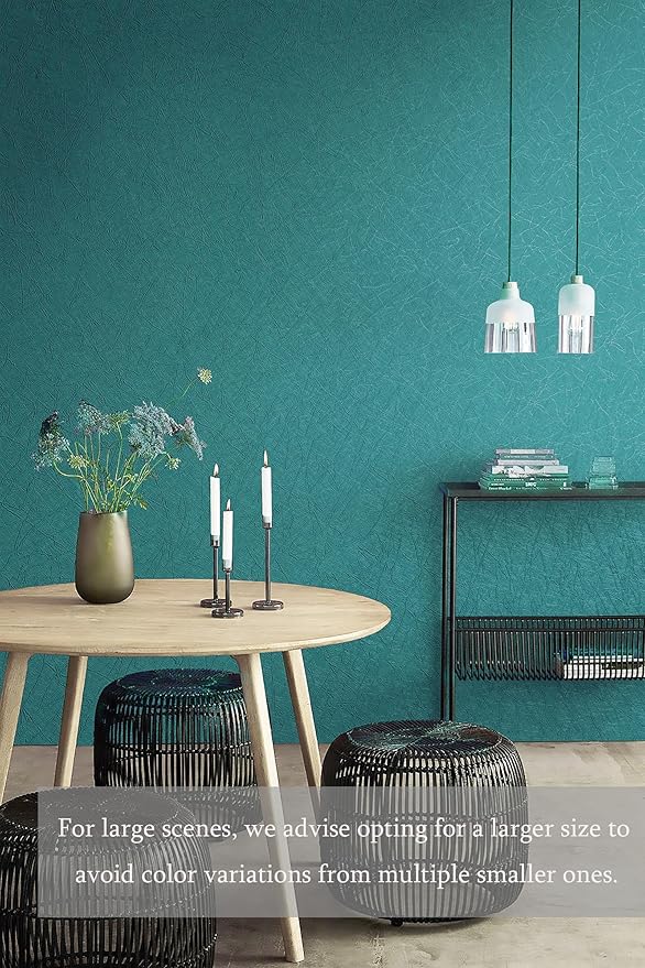 Safiyya Wallpaper Teal Silk Contact Paper Textured Wallpaper Peel and Stick Modern Removable Wall Paper Silk Decorative Self Adhesive Vinyl Rolls 118