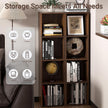 4Cube Storage Organizer, 4 Tier Cube Low Bookcase Freestanding Storage Display Organizer, Three-Cubes Open Shelf Bookshelf for Home Office (Dark Brown,Black Walnut, 4-Cube)