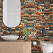 LaCheery Peel and Stick Brick Wallpaper Brown Blue Brick Removable Wallpaper 15.8