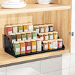Spice Organizer, Spice Rack for Expandable 3-Tier, Spice Organization for Cabinet Expandable Width and Adjustable Height, Seasoning Organizer for Cabinet, Countertop, Pantry, Black
