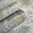 JiffDiff Vintage Metallic Peel and Stick Wallpaper Self Adhesive Industrial Metallic Concrete Wall Paper Modern Stick on Wallpaper Contact Paper(17.3