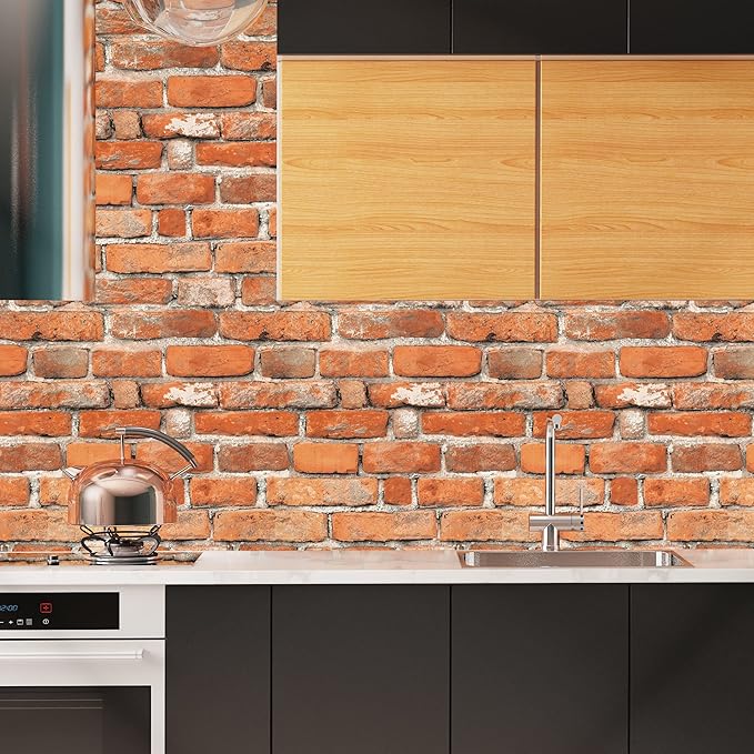 Faux Brick Peel and Stick Wallpaper 17.7