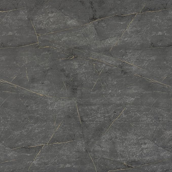 JSEVEM 31"×354" Extra Wide Thick Large Size Dark Grey Cyan Gold Marble Wallpaper Peel and Stick Glossy Gray Cyan Marble Contact Paper Faux Granite Wall Sticker for Bedroom Bathroom Living Room Walls