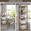 Corner Plant Stand Shelf, 5 Tier Tall Shelf Plant Stand for Indoor Plants, Rustic Brown Corner Bookshelf Wall Decor Living Room, 44.1