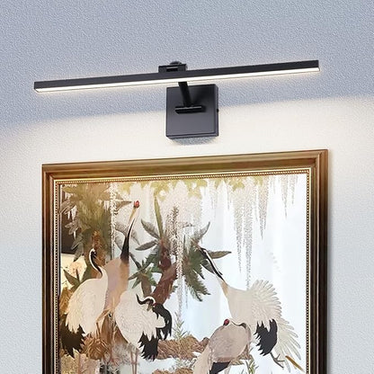 Black 23.6 Inch LED Dimmable Lights for Pictures On Wall Hard Wired Gallery Light Modern Artwork Wall Lamps, Warm White Picture Lights Art Display Light for Paintings Portrait