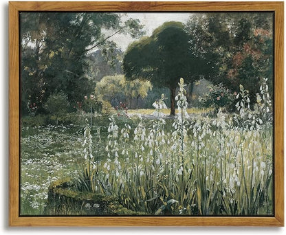 InSimSea Meadow with Flowers Painting Wall Art Prints, Framed, Canvas, Classical Scenery Eclectic Wall Decor For Home Office Living Room Bathroom (8x10in/20x25cm)