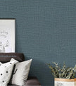 Guvana Grasscloth Peel and Stick Wallpaper Blue Textured Contact Paper Modern Removable Self Adhesive Wall Paper Thicken Fabric Faux Linen Wallpaper for Bathroom Bedroom Living Room 78.7inx15.7in