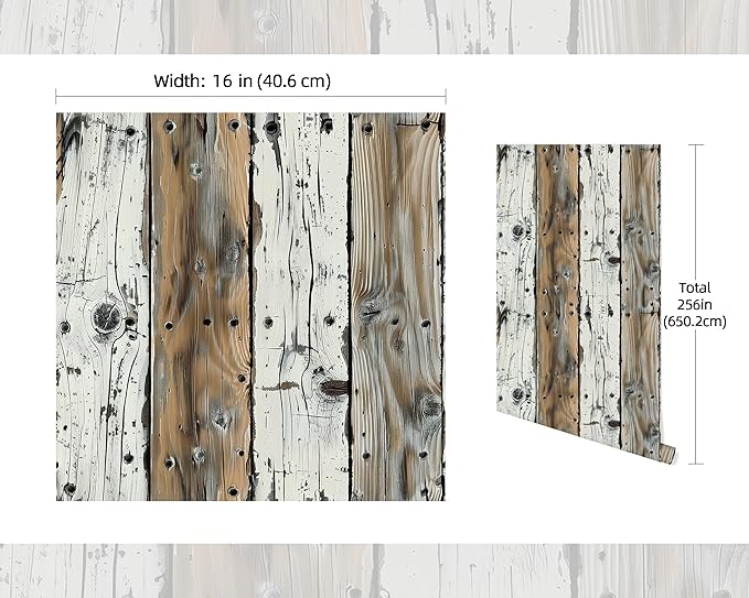 FLFK Shiplap Wallpaper Peel and Stick Removable Wood Wallpaper 16