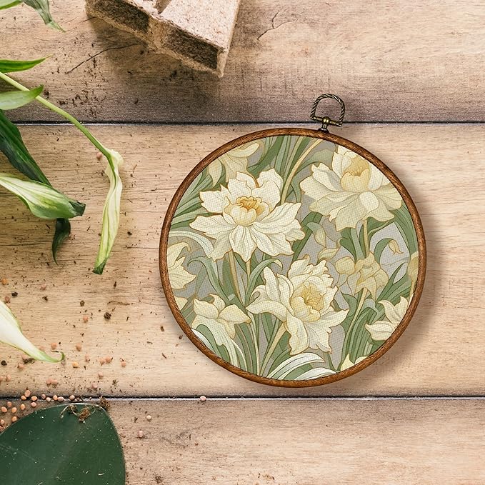 KSDUT Flower Wall Art Decor - Boho Botanical Neutral Modern Wall Art Canvas Frame Hanging Prints, Vintage Landscape Round Wall Art Decor for Home Farmhouse Decorations 10