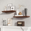 Fun Memories Floating Shelves 24 Inch Long, 9.3 Inch Deep Classic Crown Molding Floating Shelves for Wall, Rustic Wooden Shelves for Wall Decor Bathroom, Kitchen, Office, (Walnut, 2Pack)