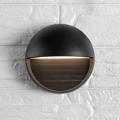JONATHAN Y 6.25" Black Modern Round Outdoor Integrated LED Wall Sconce Light, Metal/Glass Waterproof Exterior Downlight for Porch, Patio, and Entryway, ETL Listed JYL7441A