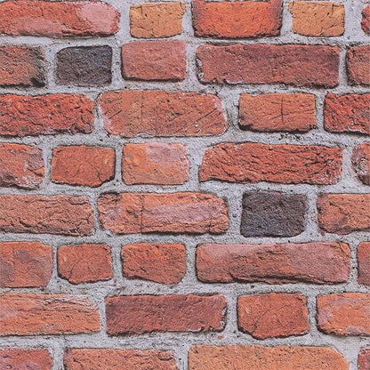 Abyssaly Brick Peel and Stick Wallpaper - Red Brown Brick Wrapping Paper Contact Paper - Faux Stone Wallpaper for Fireplace Kitchen Party Decoration 17.5" x 118"